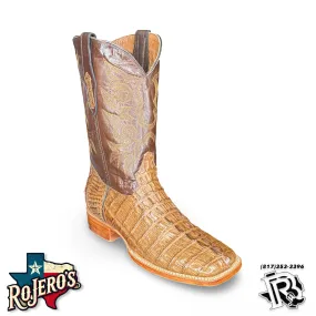 “ BUCK “ | CAIMAN TAIL ORIGINAL COLOR CIGAR CUERO SQUARE TOE BOOTS