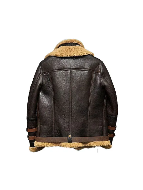 B3 Flight Sheepskin Aviator Fur Leather Coat