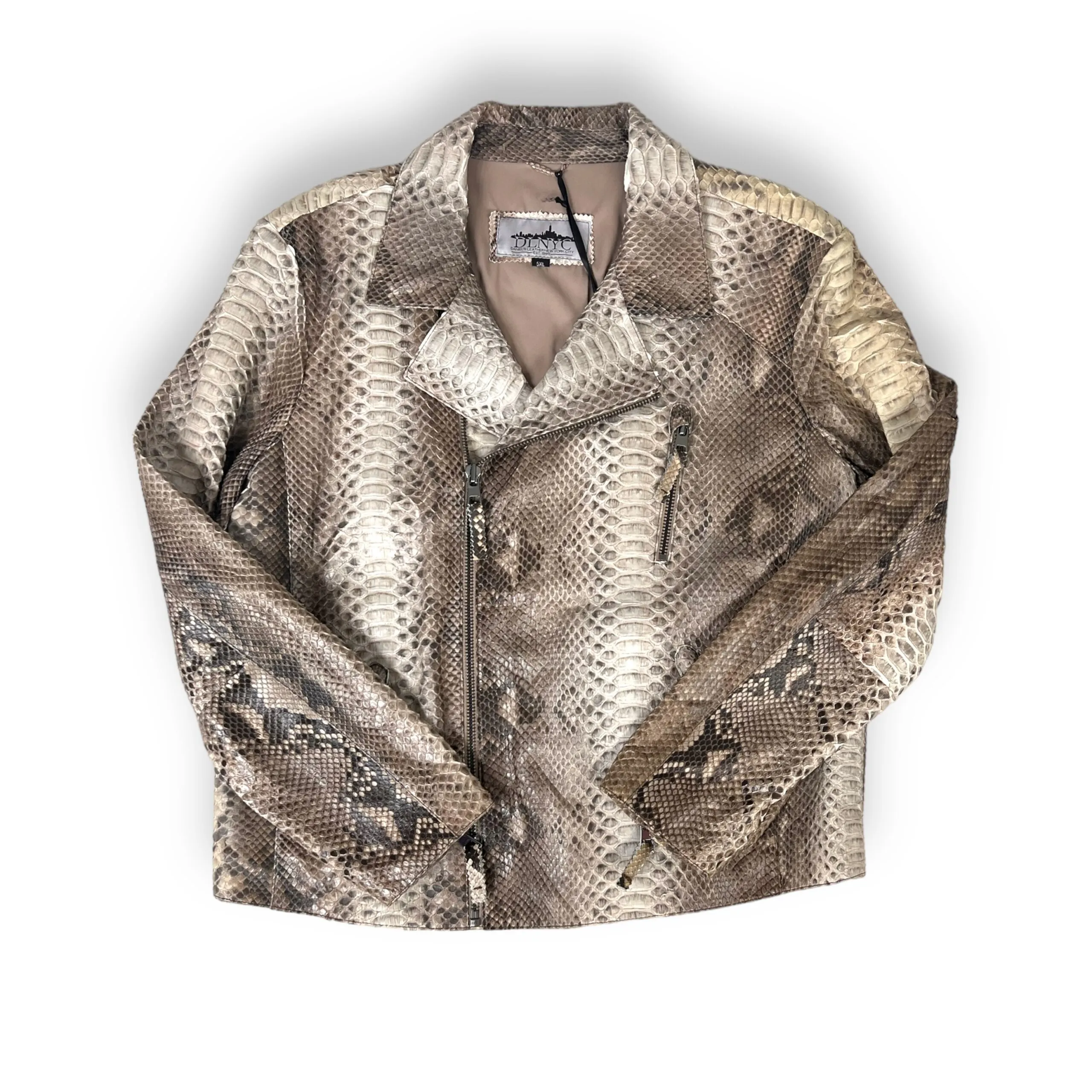 Biker Style Python Jacket - Daniel's Leather