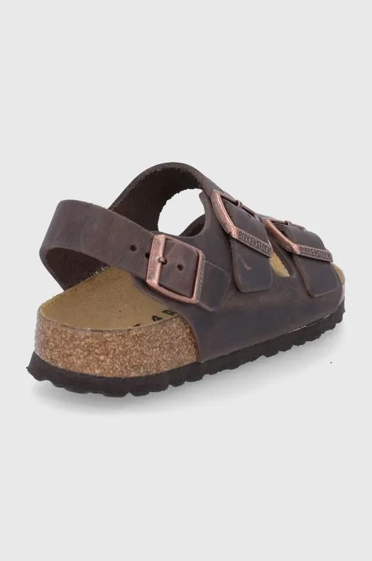 Birkenstock leather sandals Milano women's brown color 34873