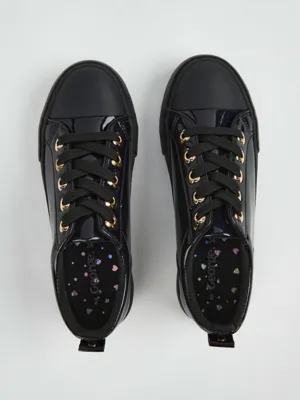 Black Patent Lace Up School Shoes | School | George at ASDA