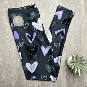 Blessed Mom Heart Leggings – Soft and Supportive, High-Waisted Leggings for Moms