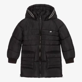 Boys Black Hooded Puffer Coat