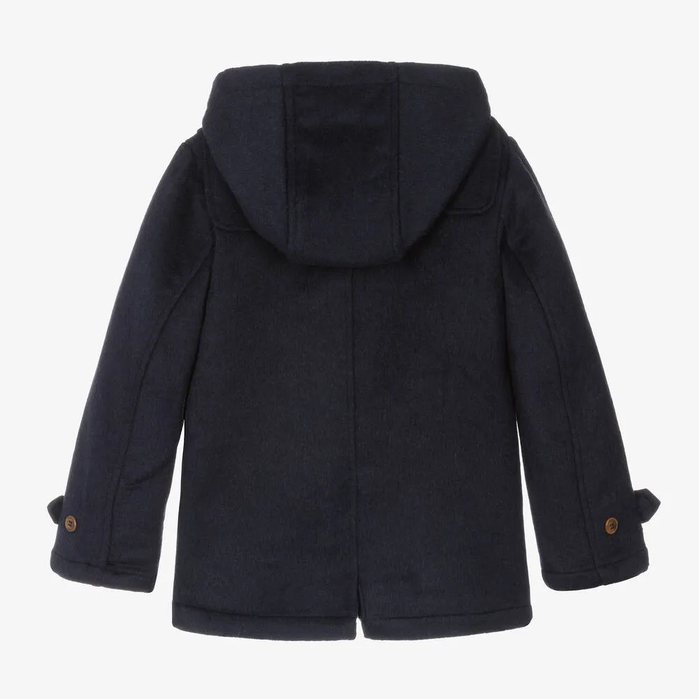 Boys Blue Hooded Duffel Coat