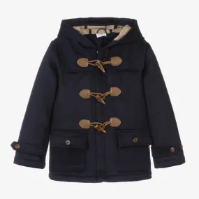 Boys Blue Hooded Duffel Coat