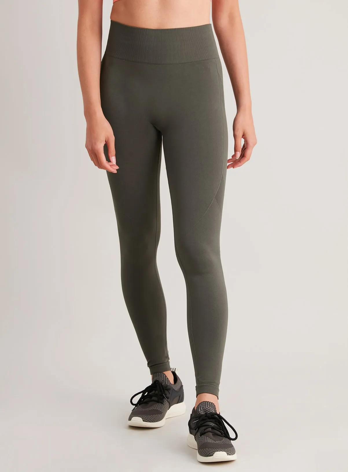 Buy Active Khaki Seamless Leggings - L | Leggings | Tu