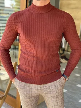 Casani Brown Mock Turtleneck Sweater