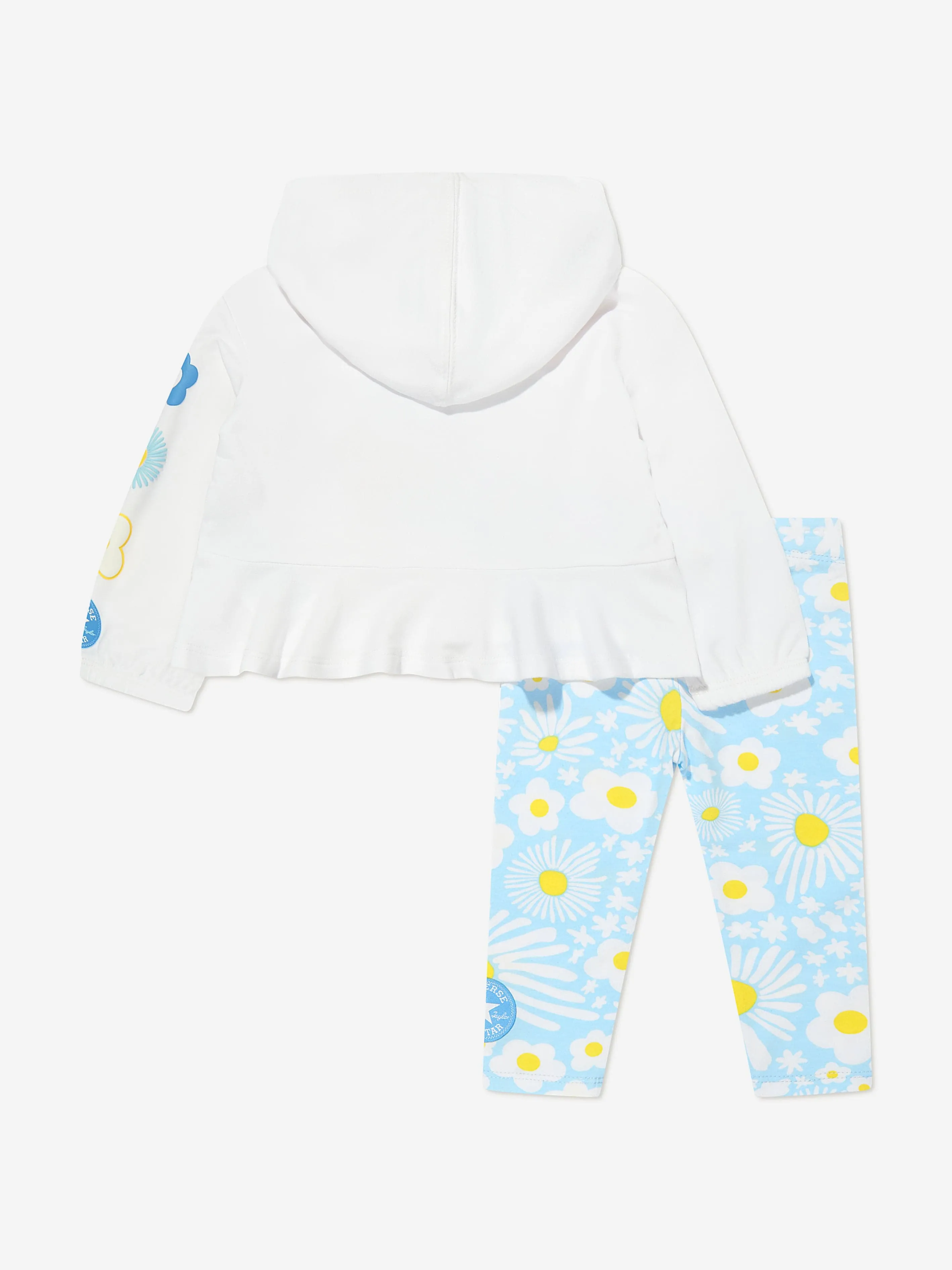 Converse Girls Floral Logo Hoodie And Leggings Set in White