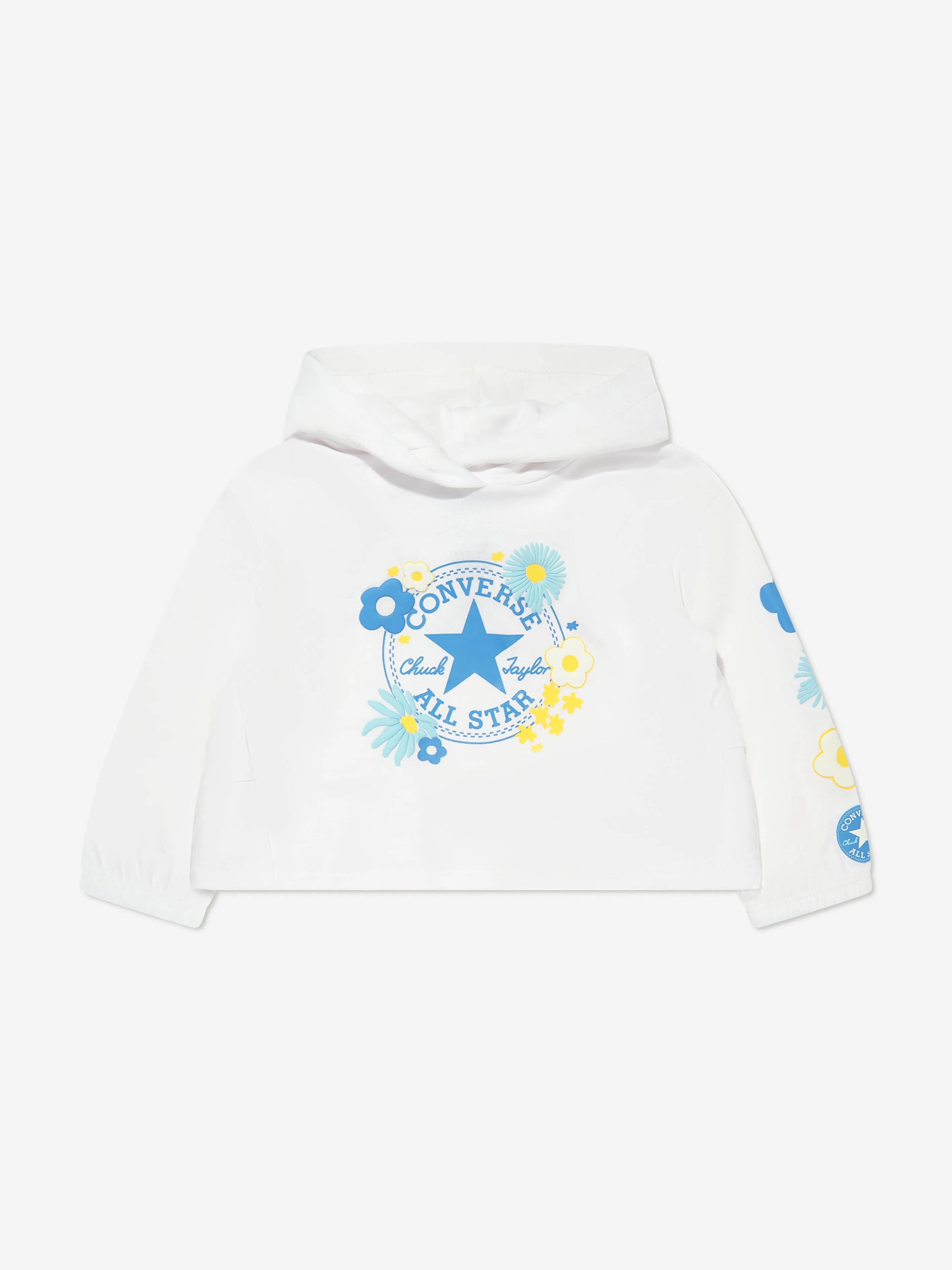 Converse Girls Floral Logo Hoodie And Leggings Set in White