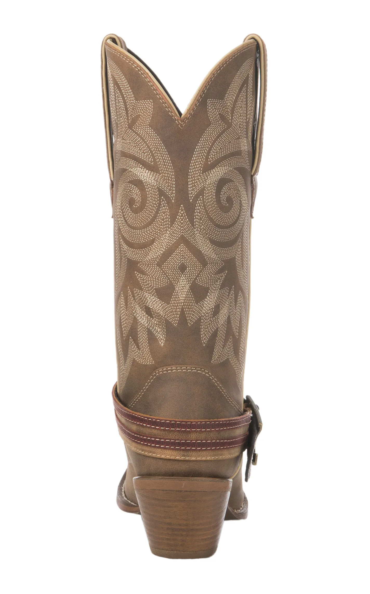 Crush by Durango Women's Brown Khaki Flag Accessory Snip Toe Cowboy Boot