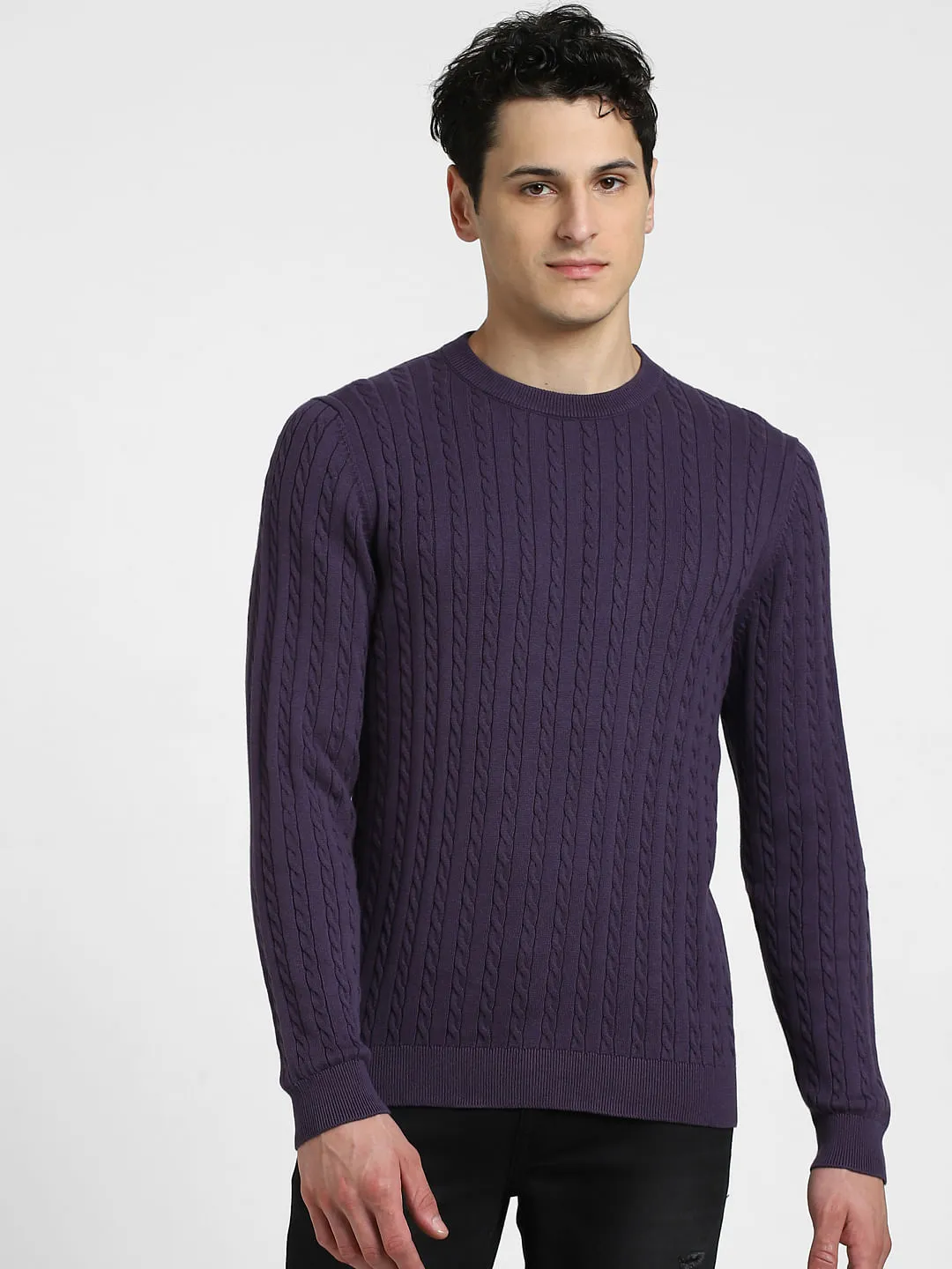 Dark Purple Knitted Sweater