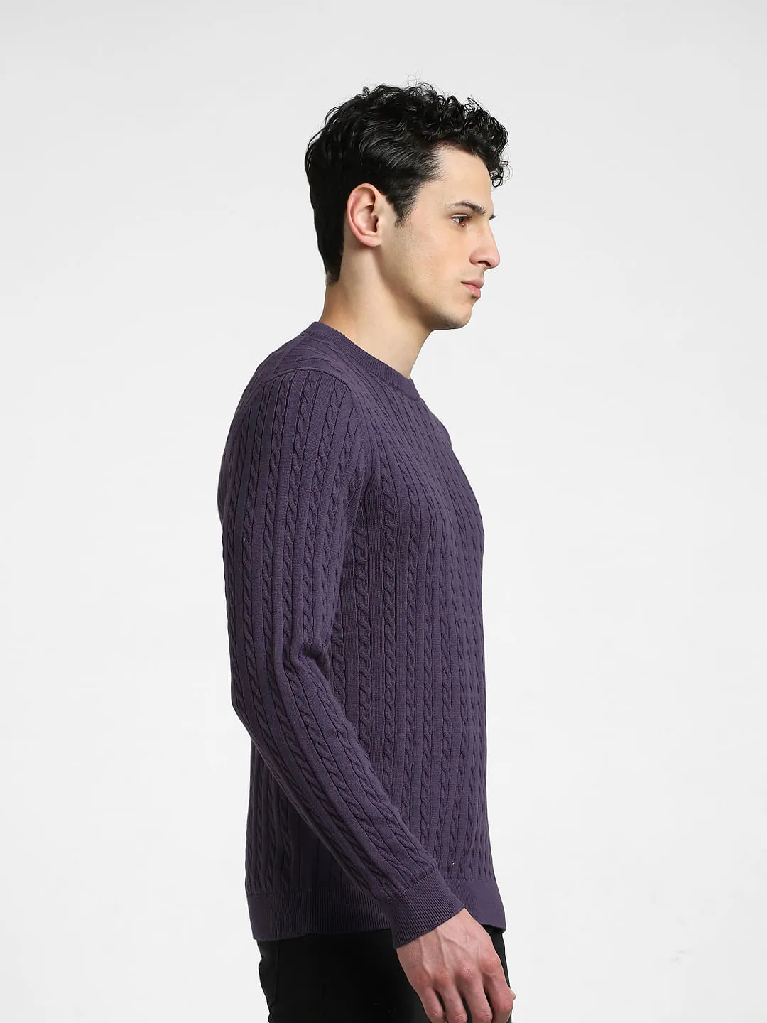 Dark Purple Knitted Sweater