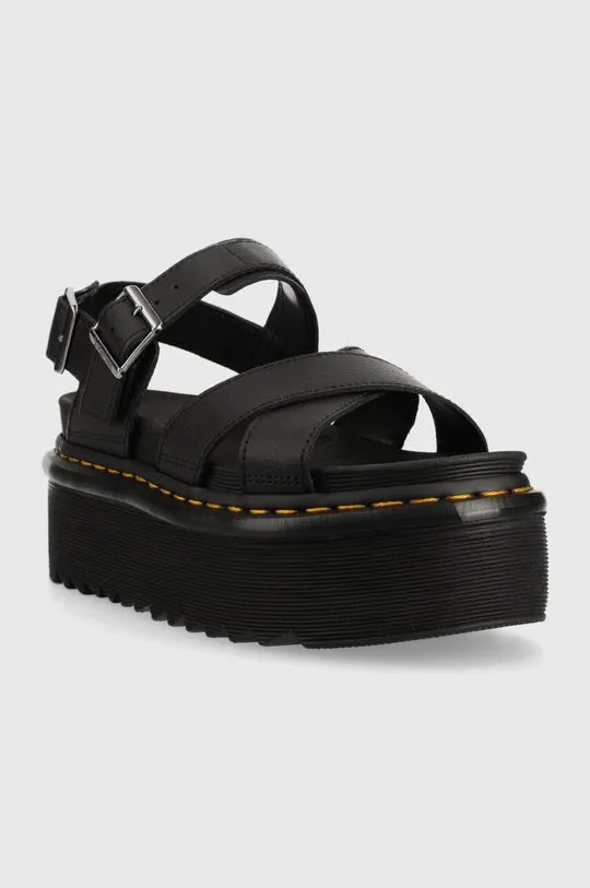 Dr. Martens leather sandals Voss II Quad women's black color DM30717001