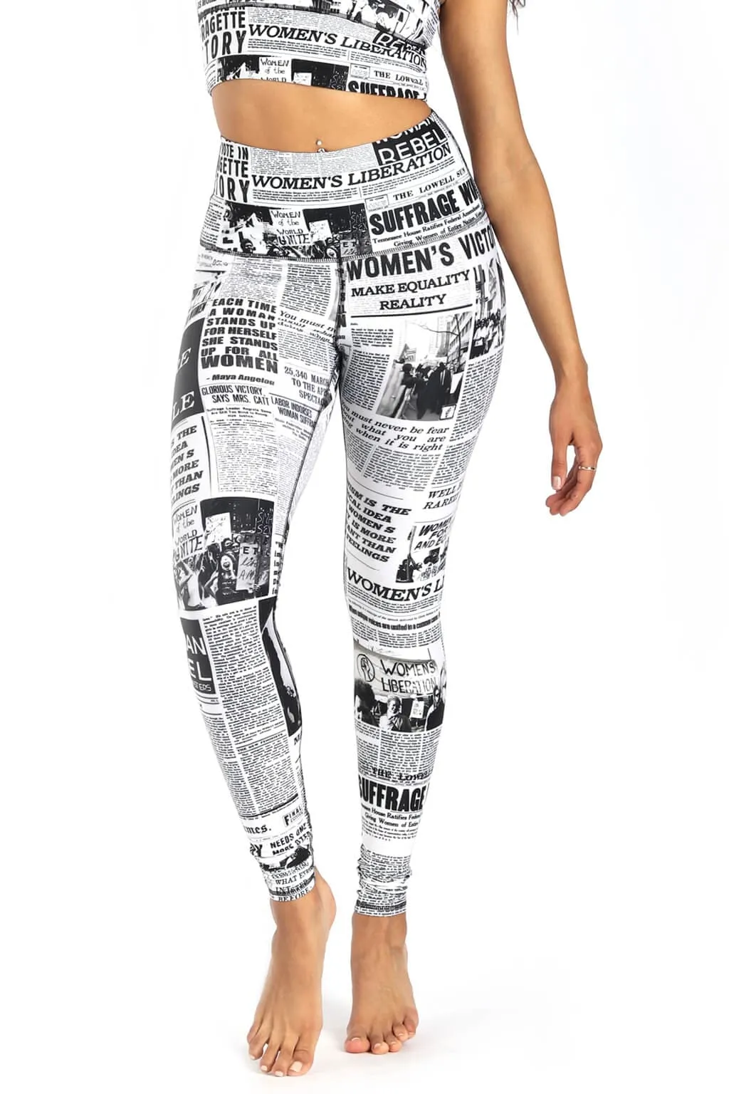 Feminist News Printed Yoga Leggings