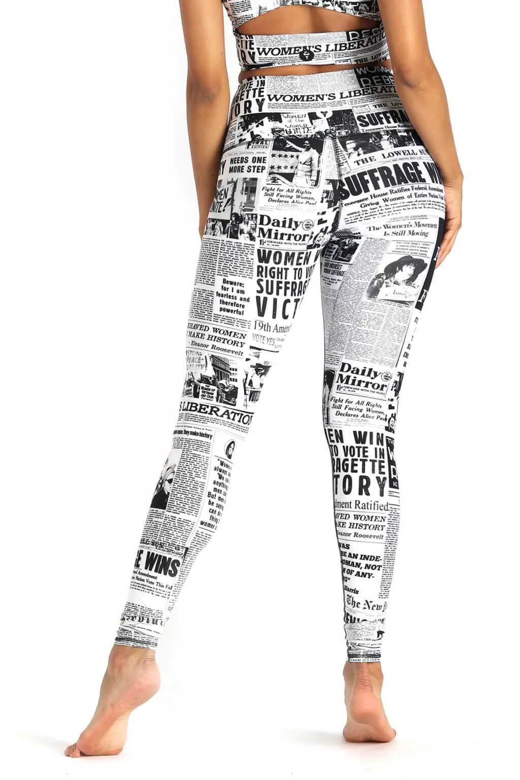 Feminist News Printed Yoga Leggings