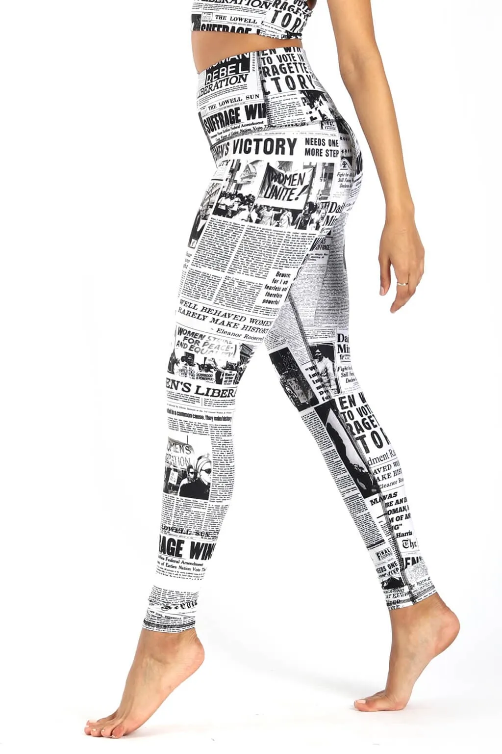 Feminist News Printed Yoga Leggings