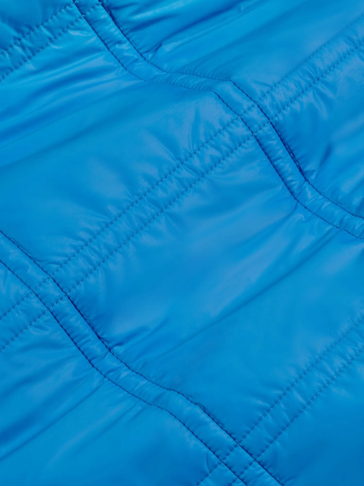 Flower-Warmth Quilted Gilet—cerulean blue