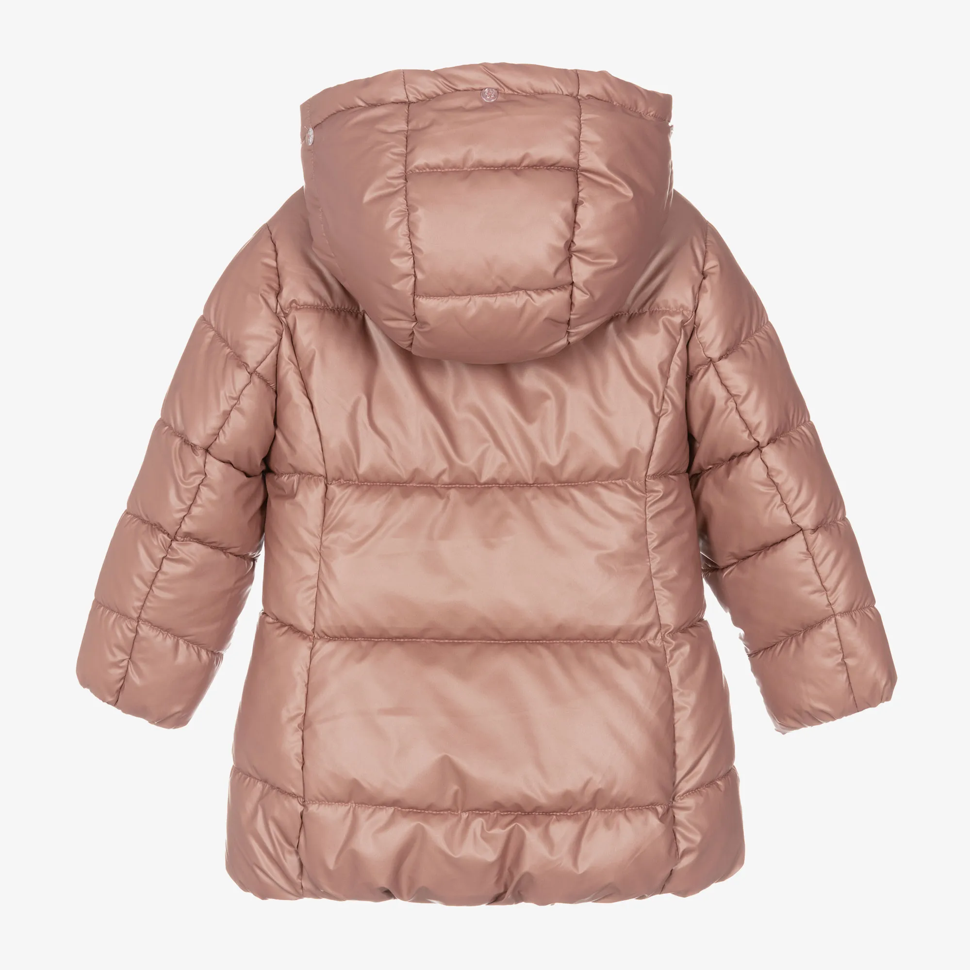 Girls Pink Hooded Puffer Coat