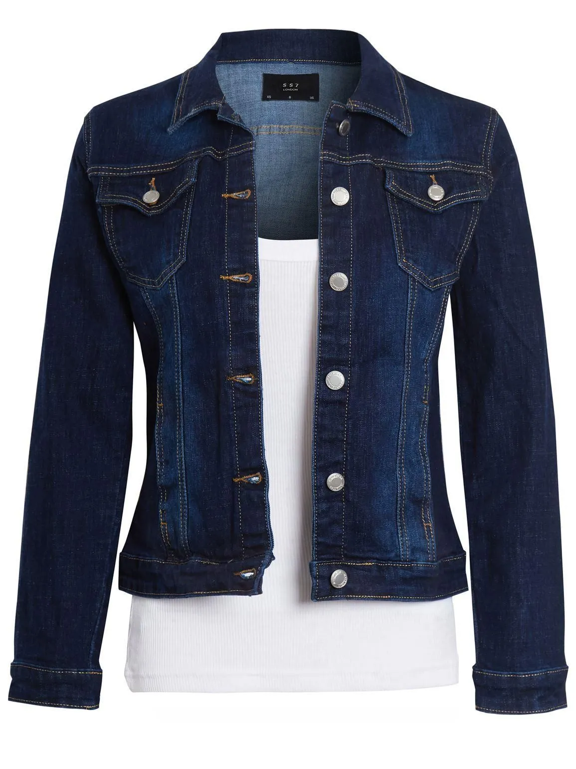 Girls Stretch Indigo Denim Jacket, Ages 7 to 16 Years