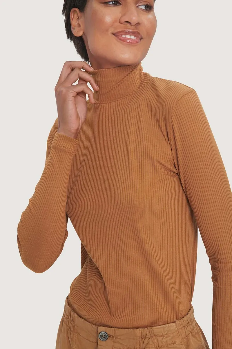 Globe rib turtleneck blouse