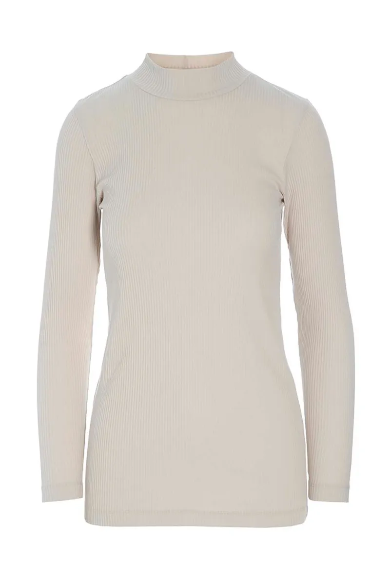 Globe rib turtleneck blouse