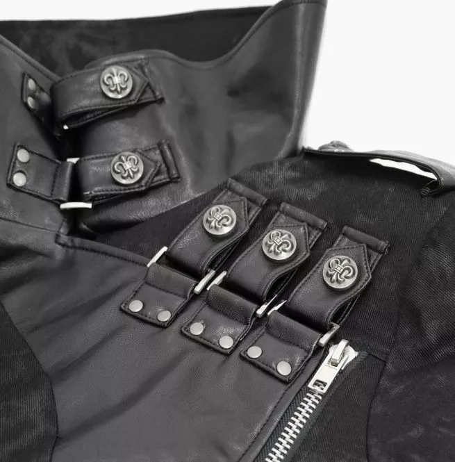 Gothic Men's Studded Buckle Coat