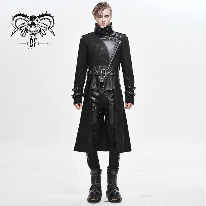 Gothic Men's Studded Buckle Coat