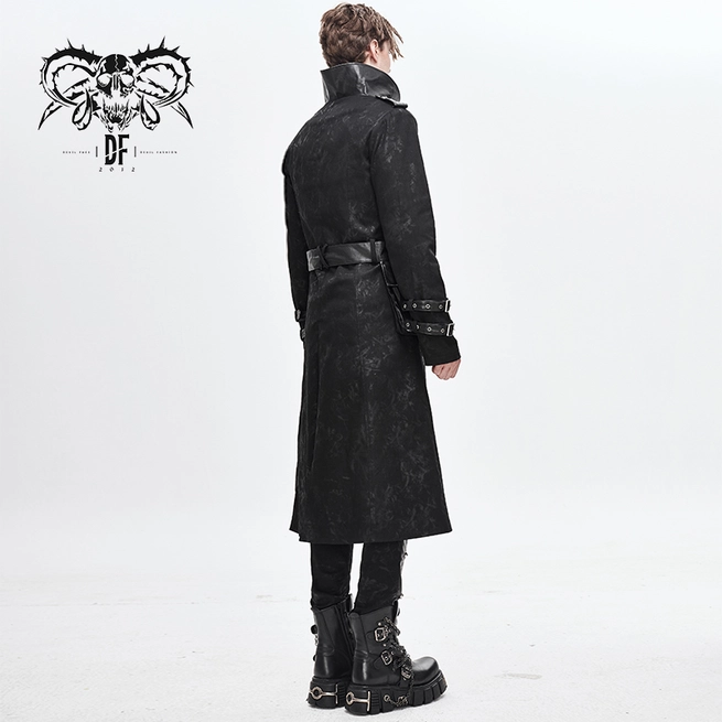 Gothic Men's Studded Buckle Coat