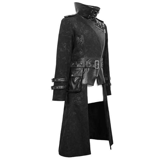 Gothic Men's Studded Buckle Coat