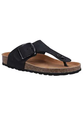 Hush Puppies Ladies Black Billie Toepost Sandals