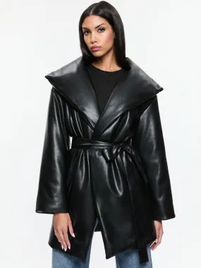 IMA VEGAN LEATHER PUFFER COAT