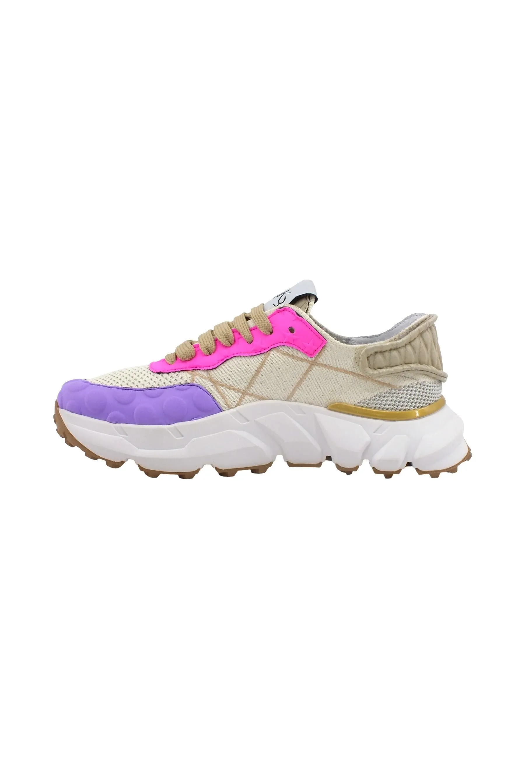 L4K3 Mr Big V Sneaker Donna Violet Beige Y06