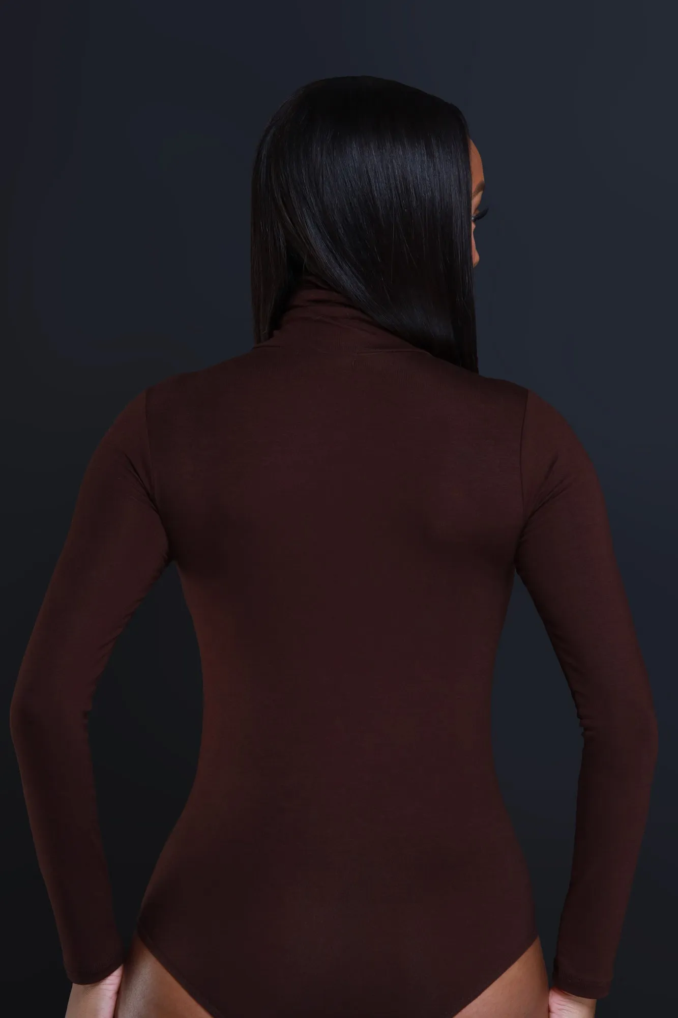 Maneater Turtleneck Bodysuit - Chocolate