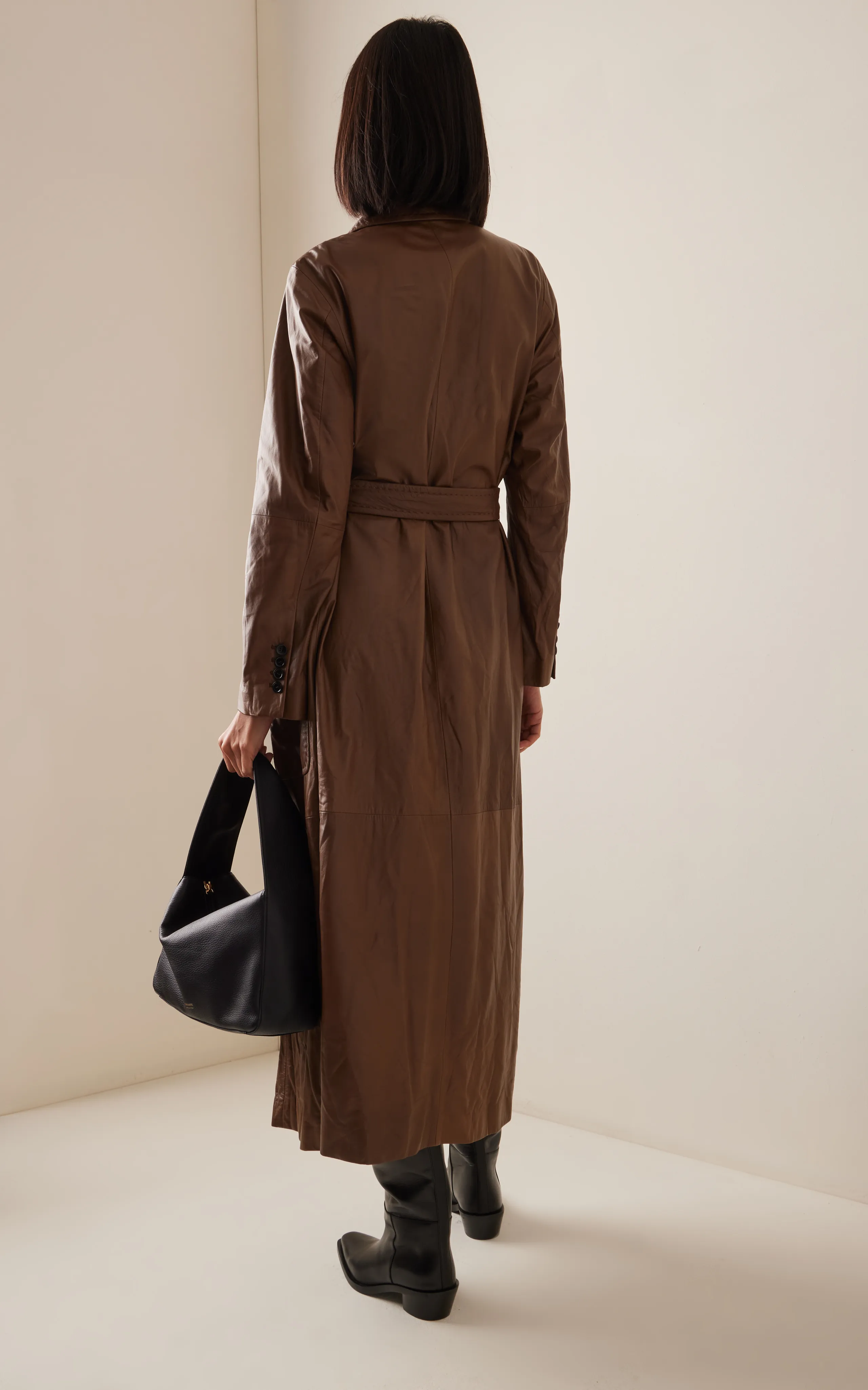 Max Mara Aiello Leather Trench Coat