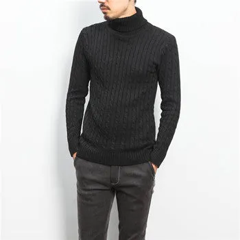 Men Plus Size Turtleneck Sweaters Pullovers Men's Casual Slim Fit Long Sleeved Knitted Sweaters Hombre SM6