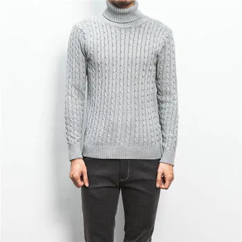 Men Plus Size Turtleneck Sweaters Pullovers Men's Casual Slim Fit Long Sleeved Knitted Sweaters Hombre SM6