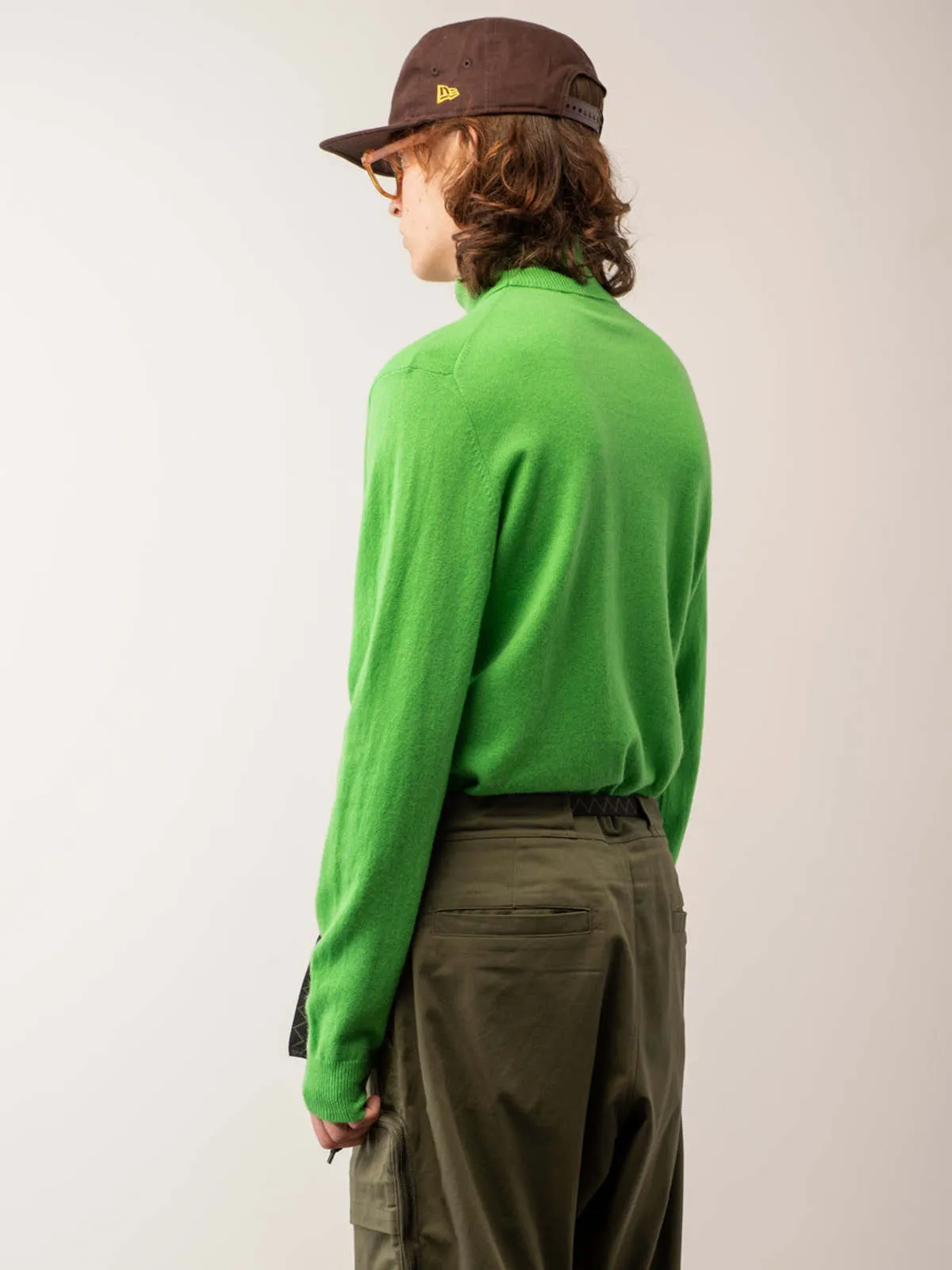 Men Turtleneck Sweater - Green