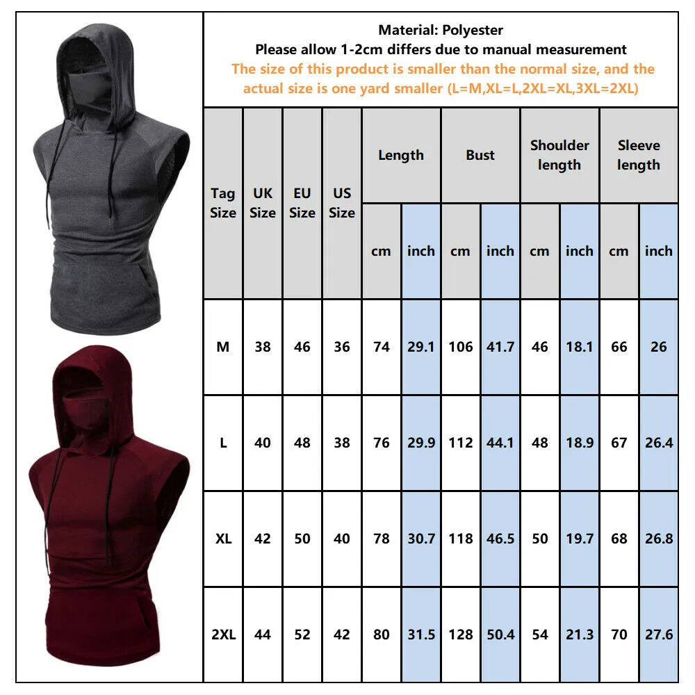 Men's Fitness Sleeveless Hoodie