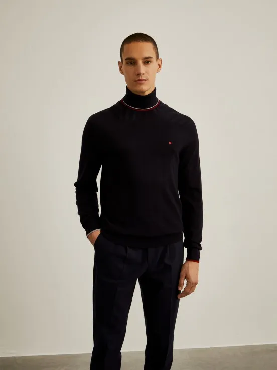 Merino wool turtleneck jumper