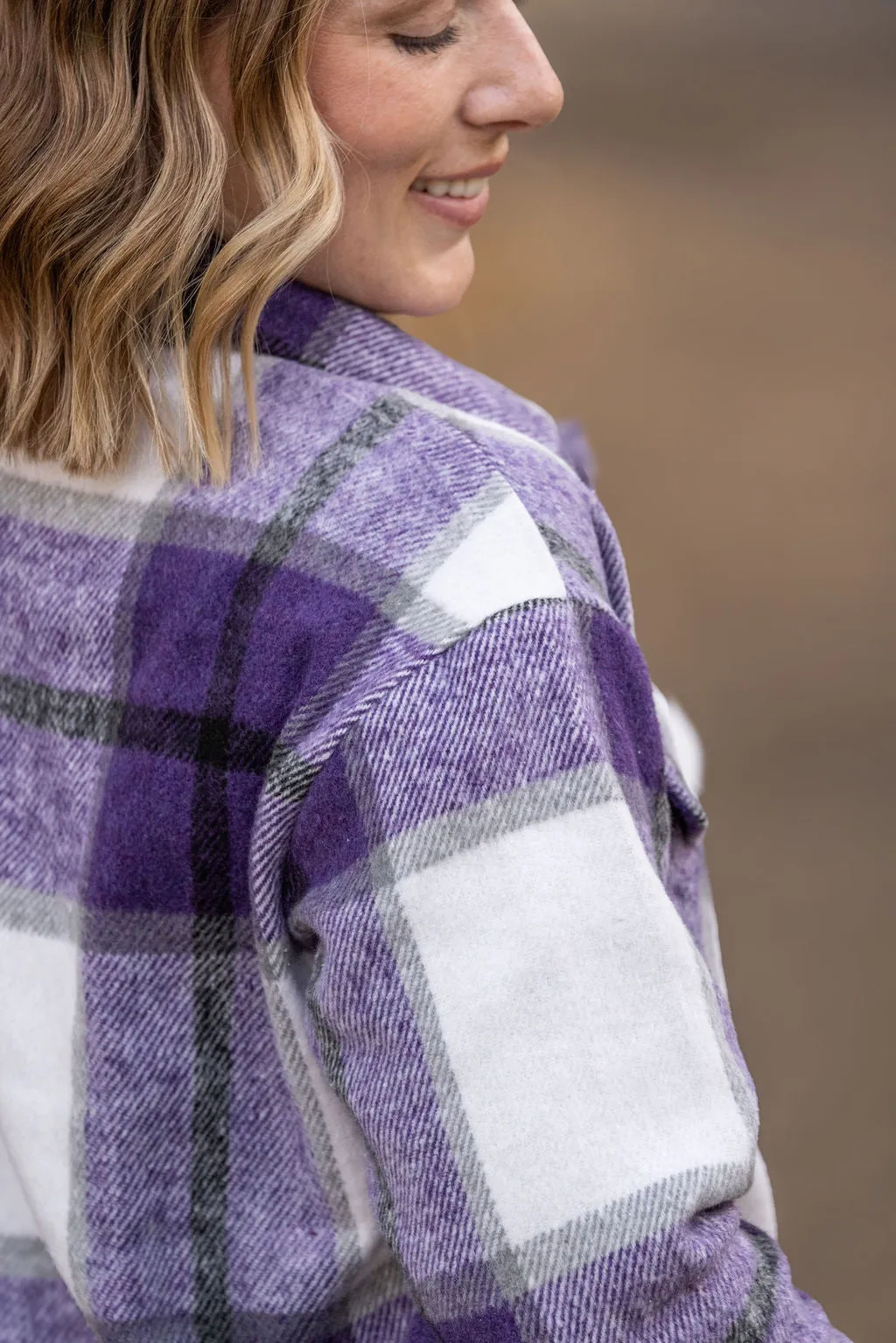 Norah Plaid Shacket - Purple Mix