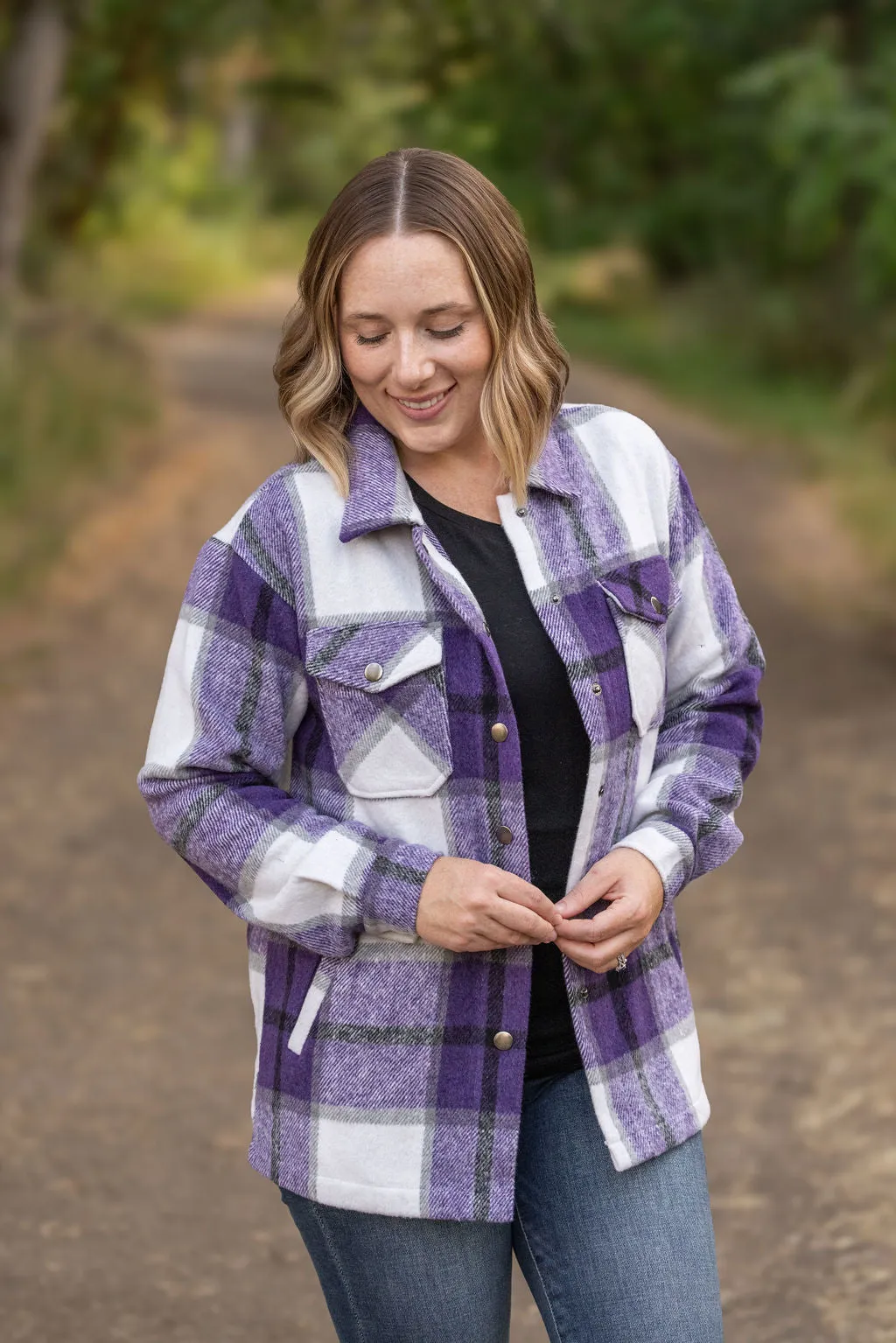 Norah Plaid Shacket - Purple Mix