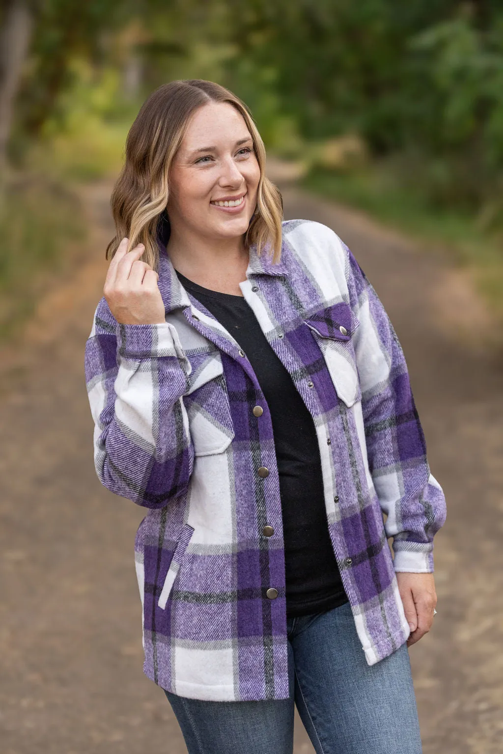 Norah Plaid Shacket - Purple Mix