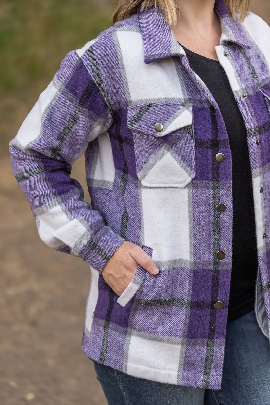 Norah Plaid Shacket - Purple Mix