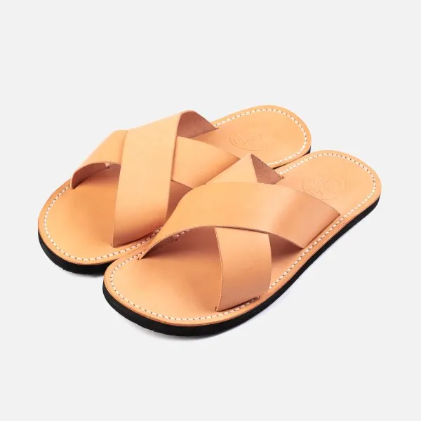 Obbi Good Label X Dr Sole Leather Cross Sandals in Natural