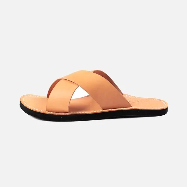 Obbi Good Label X Dr Sole Leather Cross Sandals in Natural