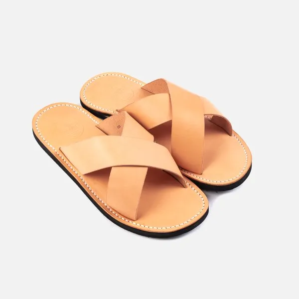 Obbi Good Label X Dr Sole Leather Cross Sandals in Natural