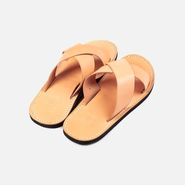 Obbi Good Label X Dr Sole Leather Cross Sandals in Natural