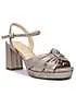 Paradox London Pewter Wide Fit Metallic ’Nerita’ Platform Sandals