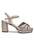 Paradox London Pewter Wide Fit Metallic ’Nerita’ Platform Sandals