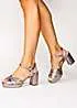 Paradox London Pewter Wide Fit Metallic ’Nerita’ Platform Sandals